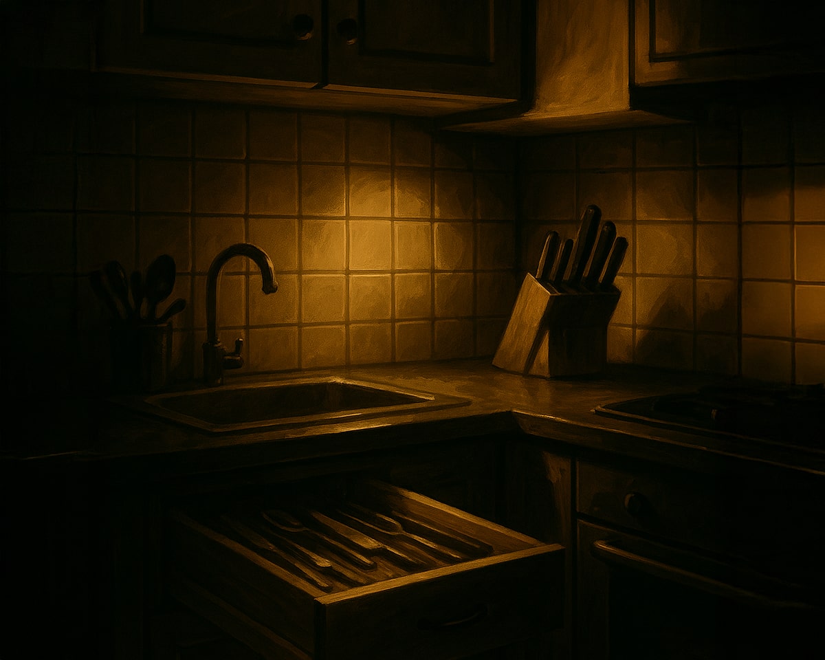 Matteo Chigorno's kitchen, image created with artificial intelligence