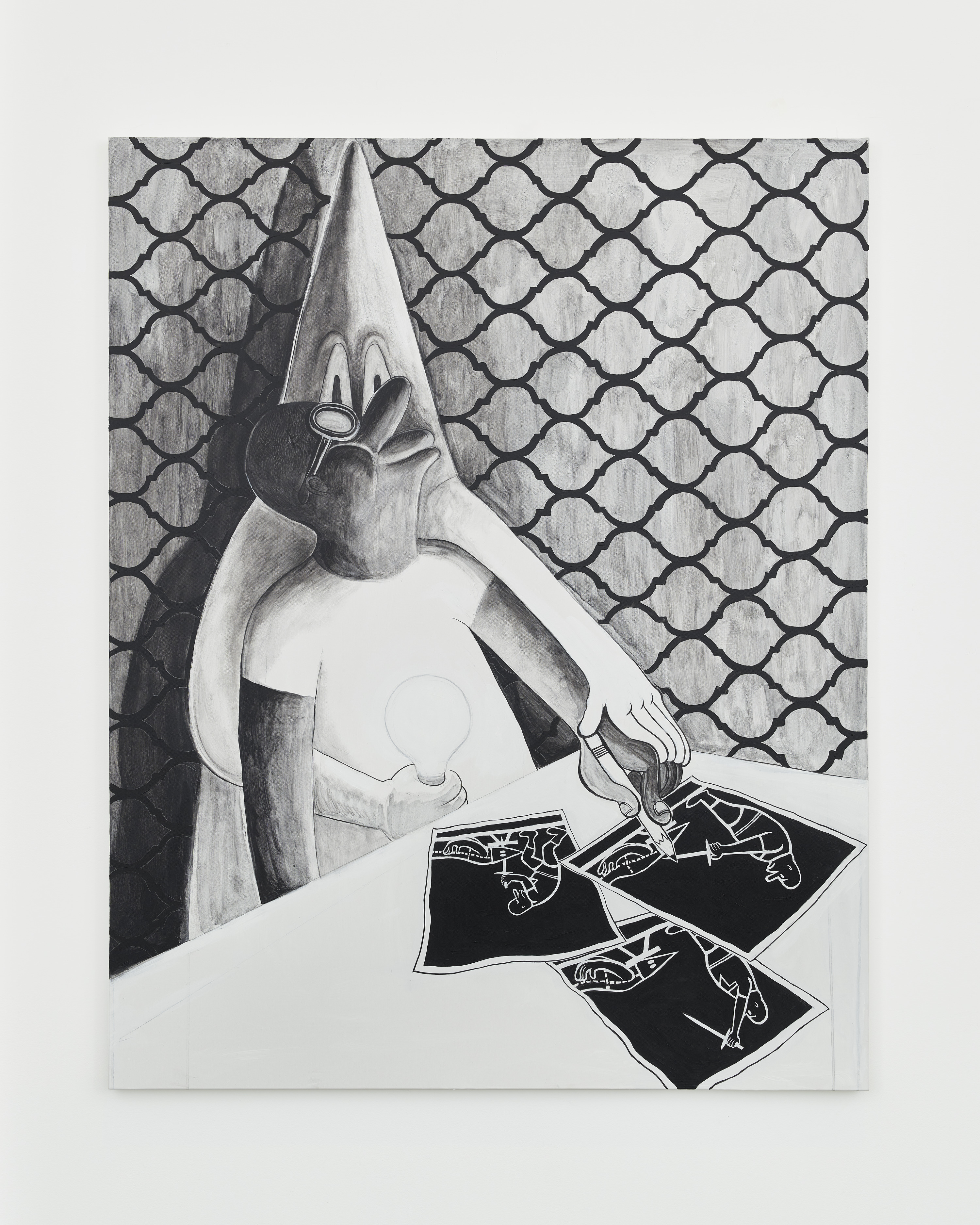 Trenton Doyle Hancock, The Boys in the Hoods are Always Hard, 2023, acrylic and graphite on canvas, 60 x 48 inches (152 4 x 122 cm). canvas, 60 x 48 inches (152.4 x 122 cm). Collection of Amanda and Donald Mullen