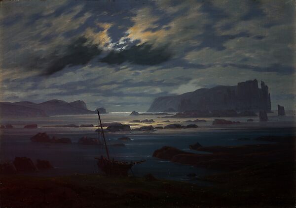 Il Mare del Nord al chiaro di luna, Caspar David Friedrich, 1823-24, olio su tela, 22 × 30,5 cm, Galleria Nazionale di Praga