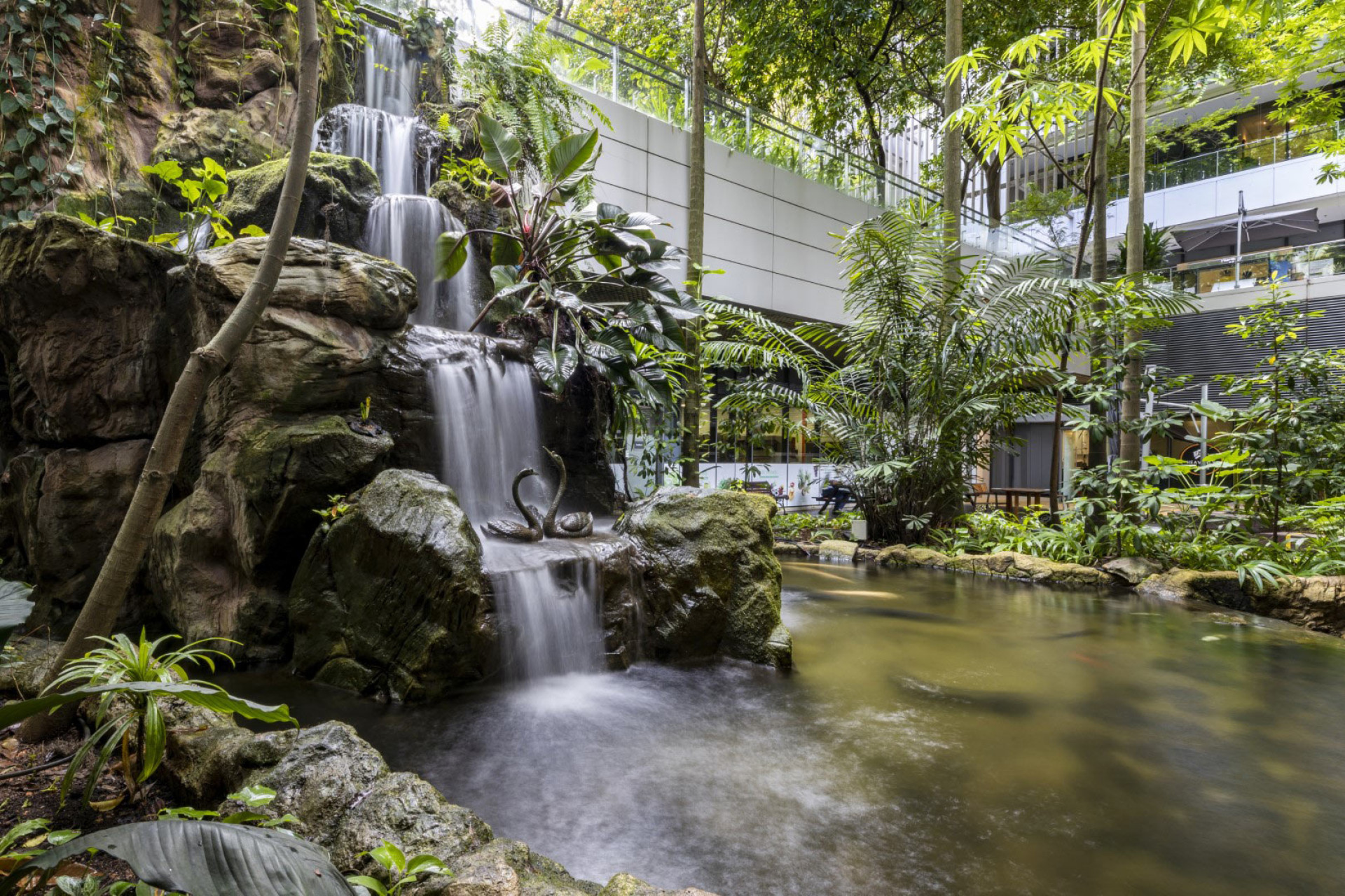 Khoo Teck Puat Hospital, central garden transformed into Shangri-La, Singapore, 2013