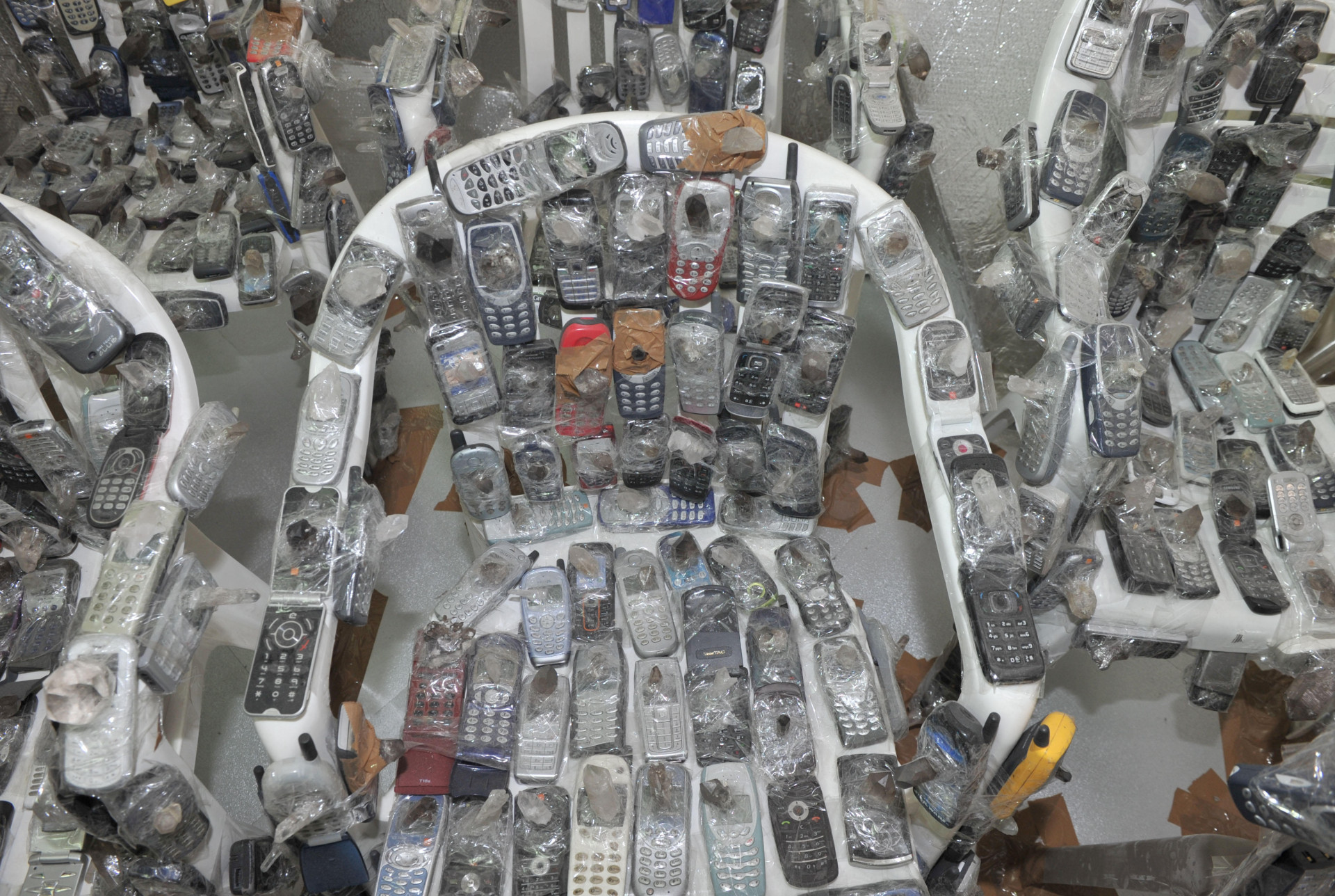 Part of the installation ‘Crystal of Resistance’ by Swiss artist Thomas Hirschhorn in the Swiss Pavilion at the 54th Venice Biennale, 2 June 2011