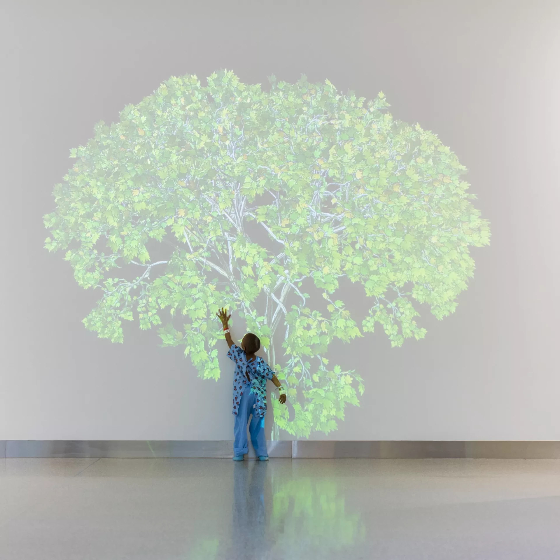 Jennifer Steinkamp, Mike Kelley 1, 2007, Linda and Malcolm Glazer Family Lobby in Cleveland Clinic Children's, Ohio