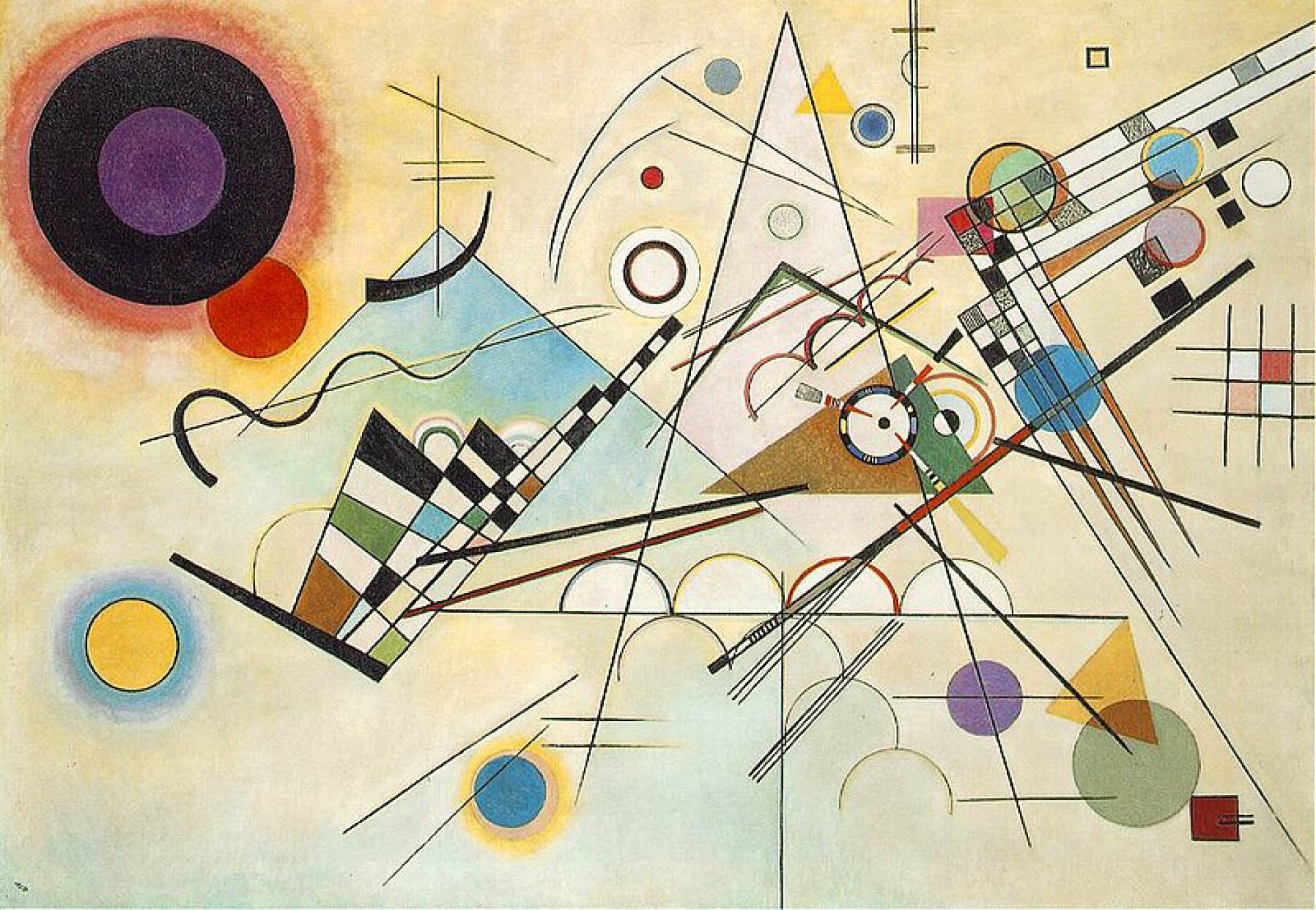 Vassily Kandinsky, 1923, Composition 8, Oil on canvas, 140cm x 201cm, Musée Guggenheim,New York