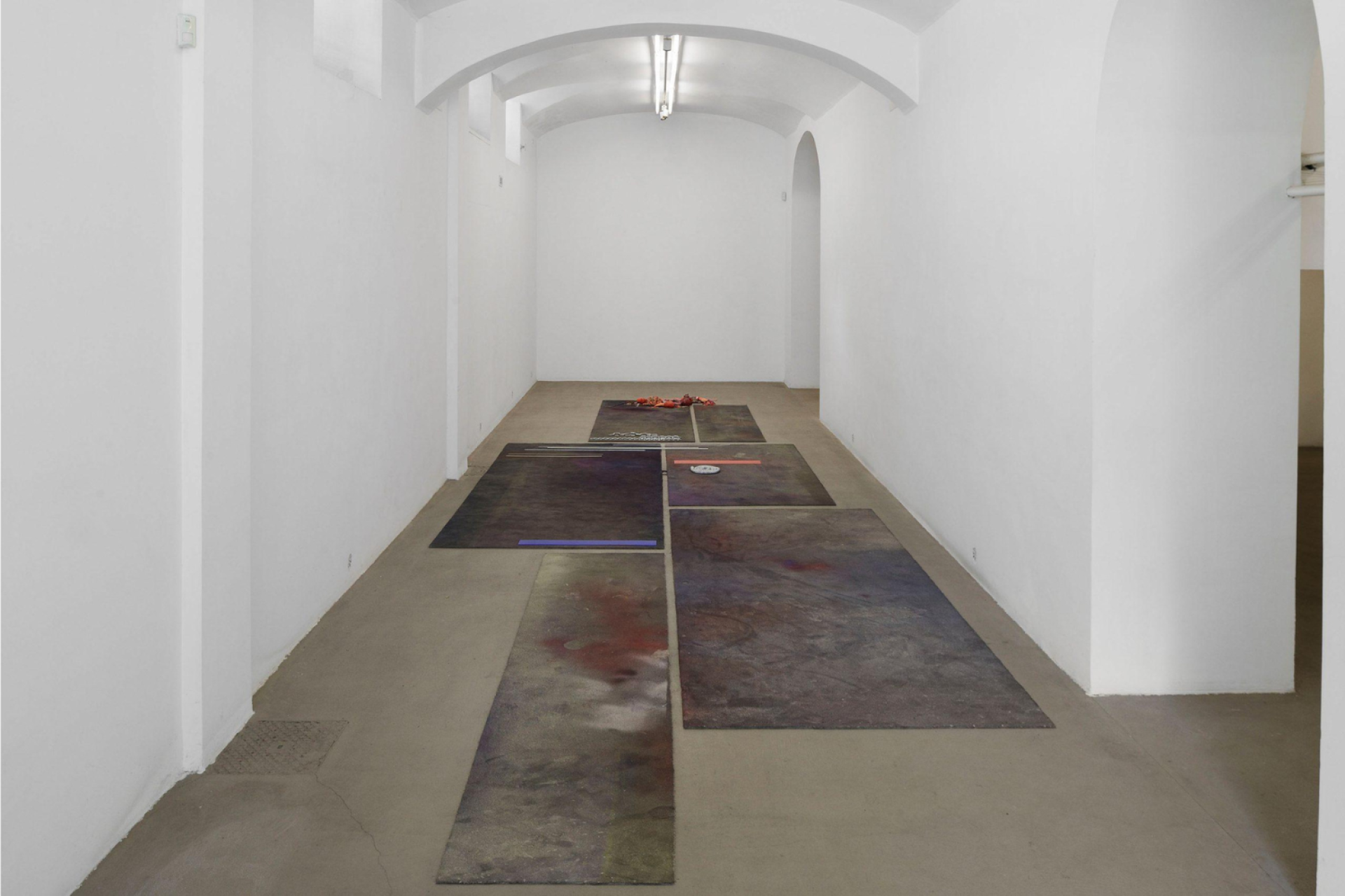 Isabelle Cornaro, Paysages XIV (detail), 2024. View of the exhibition ‘Mother, Laws, Matters’ at Fondazione Giuliani, Rome, 2024. Photograph by Roberto Apa. Courtesy the artist and Fondazione Giuliani.