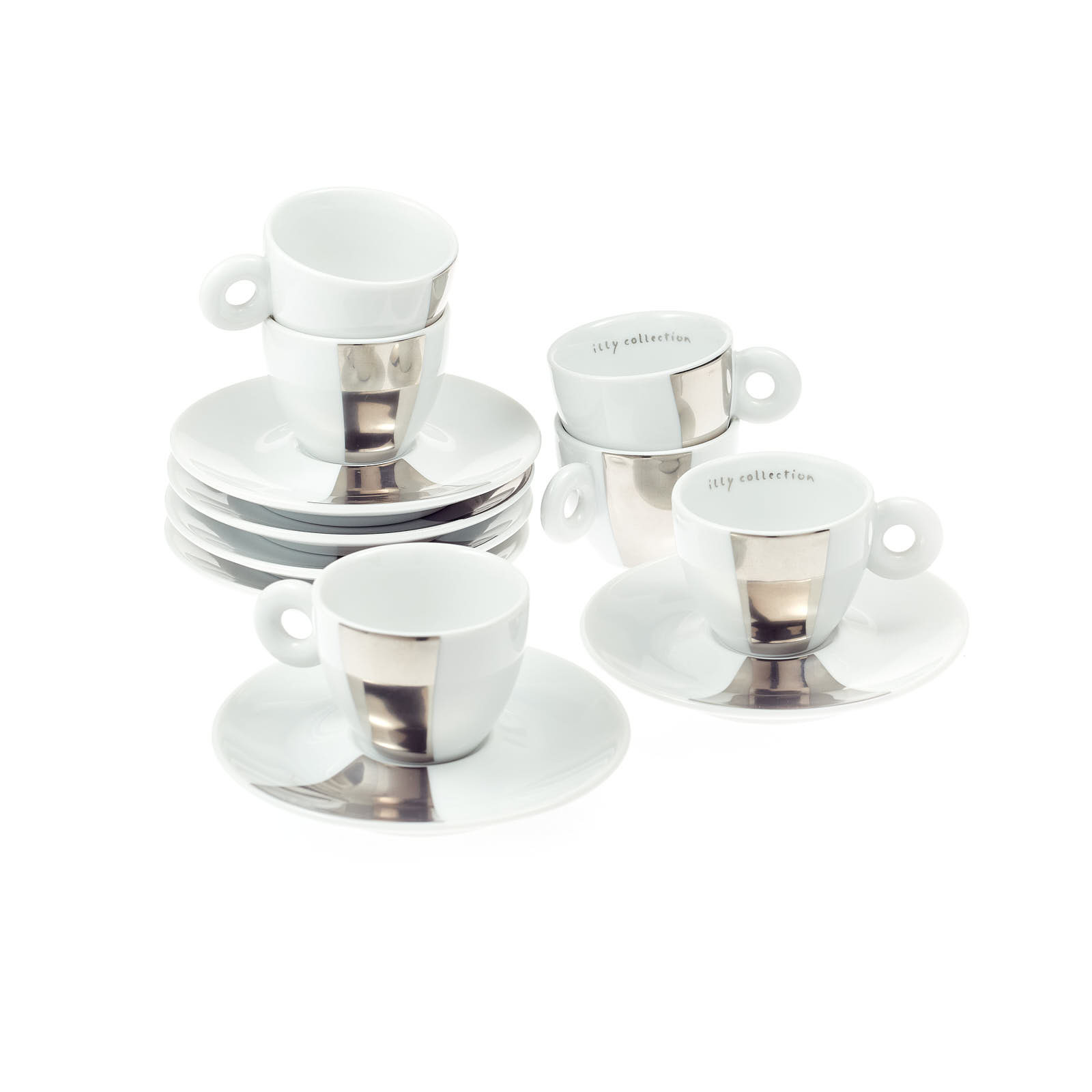 6 Illy “mirror” Coffee Cups cover