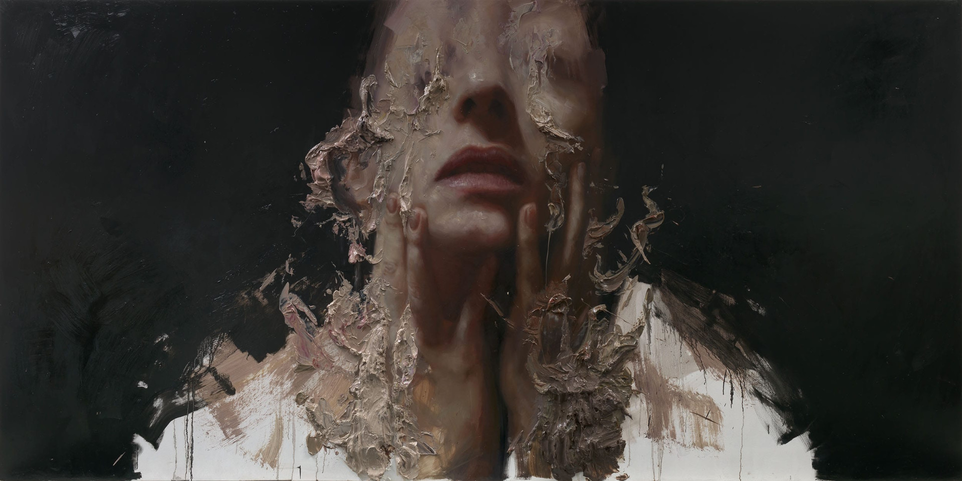 Henrik Uldalen, Exhale, Olio su Legno, 150 x 300 cm, 2018, Courtesy of JD Malat Gallery