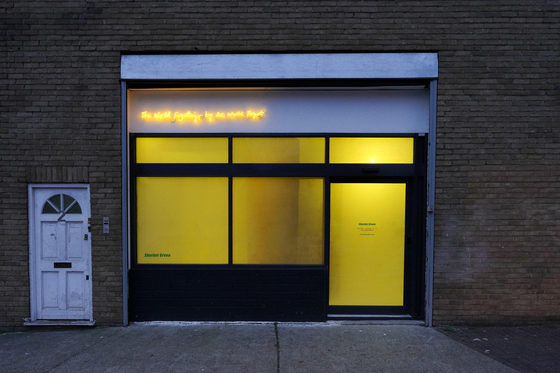 Exterior view, Li Li Ren, The World Forgetting, by the World Forgot, 2024, Sherbet Green Gallery, Bethnal Green, London